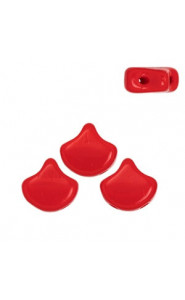 Ginko Leaf Beads 7.5x7.5mm Opaque red